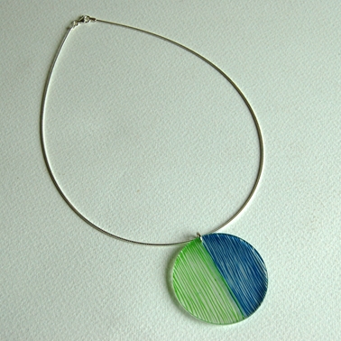green blue duo pendant