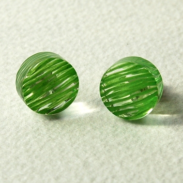 green disc stud earrings