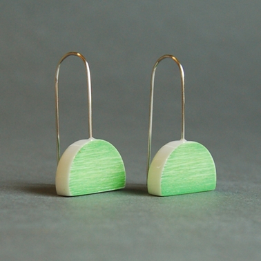 bright green eclipse earrings