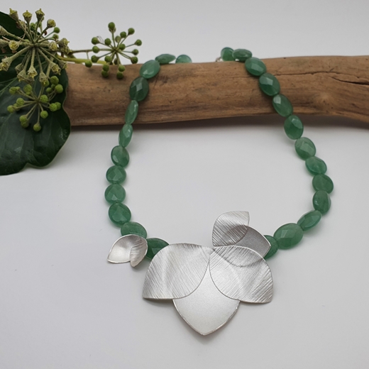 Green Orchid Foliage necklace 2