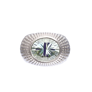 Silver & Green Quartz Mesh Ring