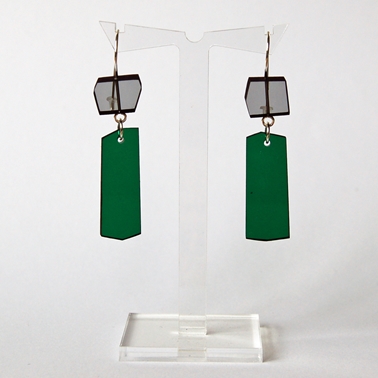 green shard earrings A010