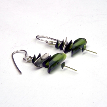 Green small earrings