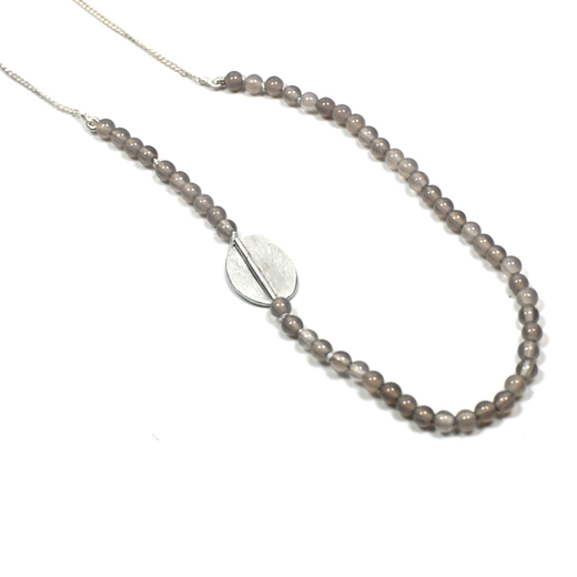 grey agate necklace back