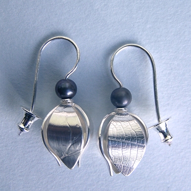 grey pearl beech drop earring