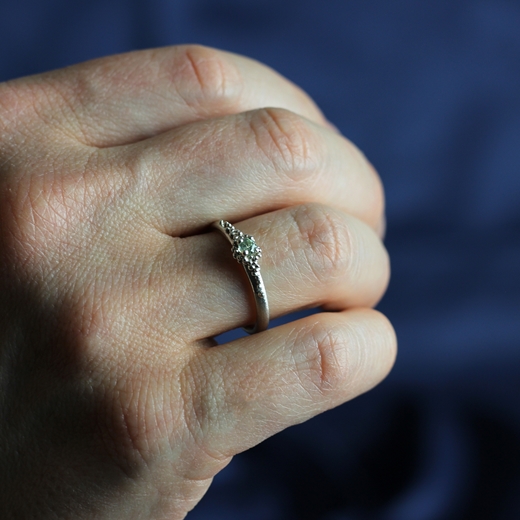 Cluster Sapphire ring worn