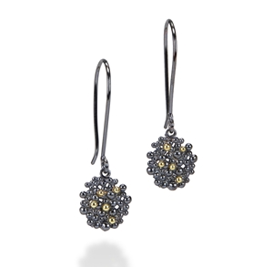 berry drop earrings oxidised silver gold