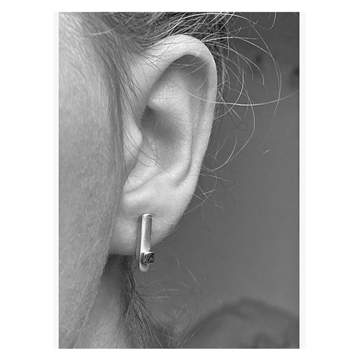 Silver ingot earrings
