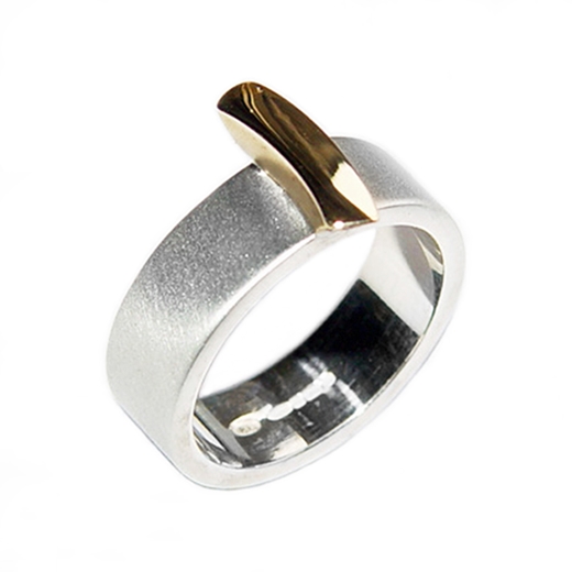 Silver Ring with 18ct Gold Detail