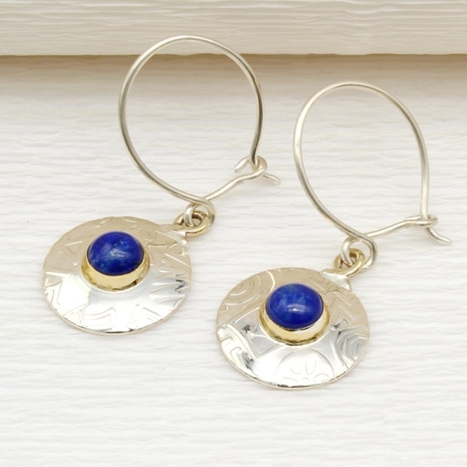 round earrings, lapis lazuli, small, 8