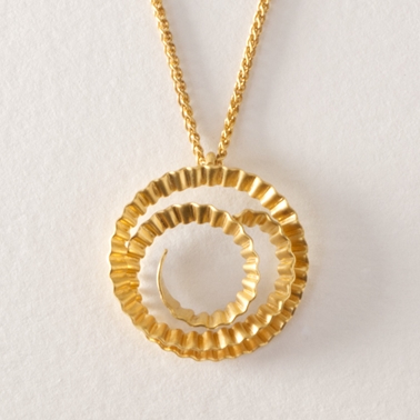 Spiral pendant - gold by Clara Breen