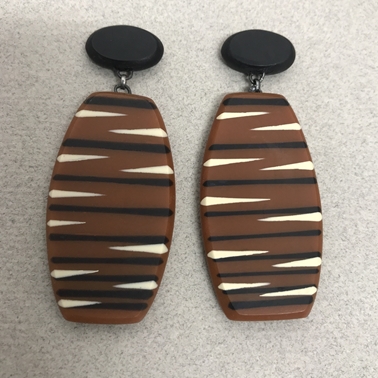 Modernist stripe earrings- chocolate