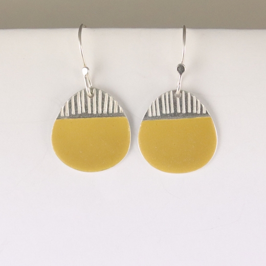Island drop earrings, yellow