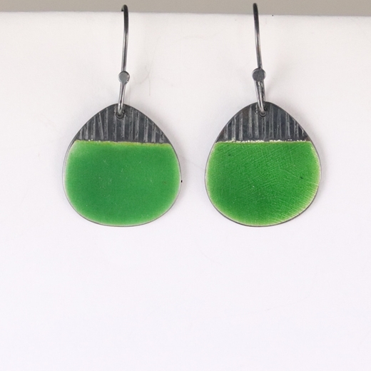 Island drop earrings, green