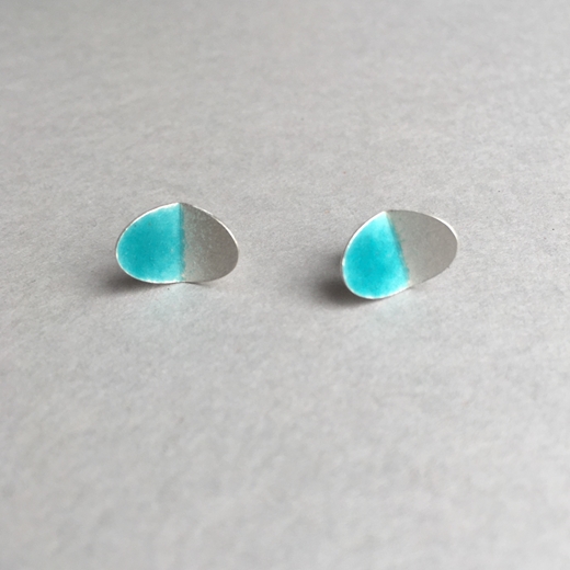 Deep turquoise/silver fold studs