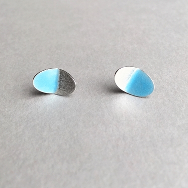 Light turquoise/silver fold studs