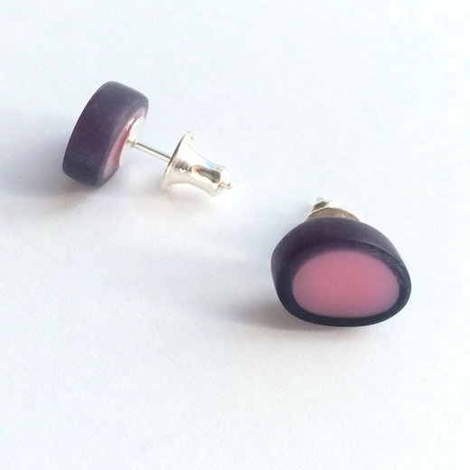 tiny oval studs front and back