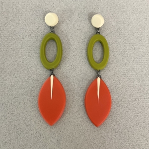 Long drop leaf earrings