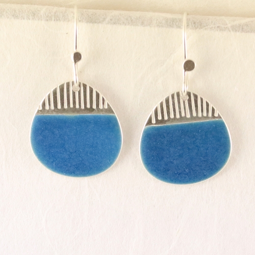 Island drop earrings, blue