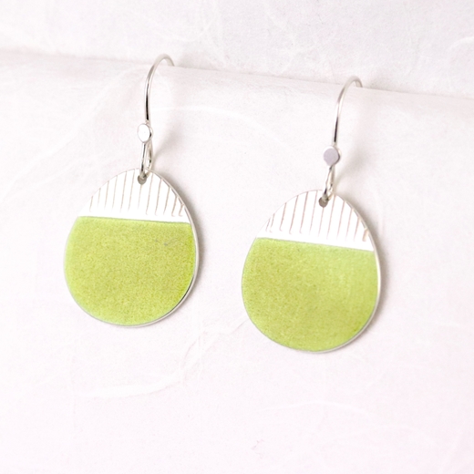Island earrings - spring green side