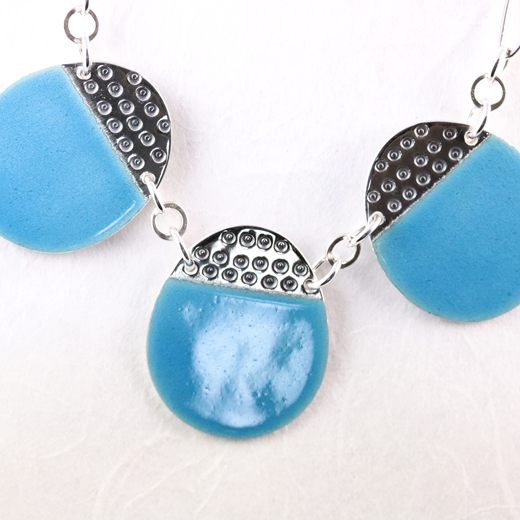 Buoy necklace, Aqua Blue, detail
