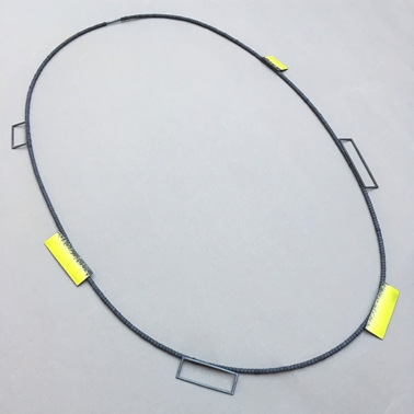 Yellow green rectangle necklace