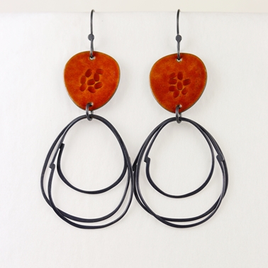 Flotsam loopy earrings, burnt orange