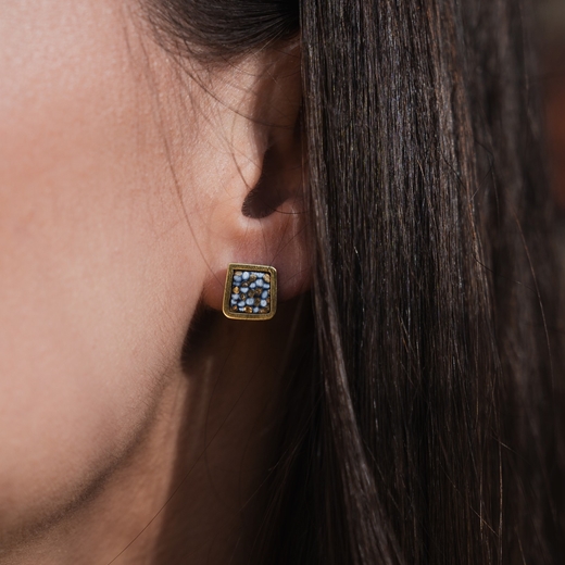 Gold plated Square Framed Studs