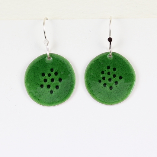 green tidal earrings round