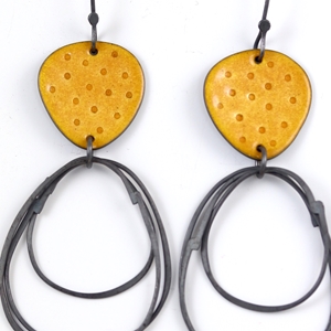 Summer yellow flotsam earrings detail