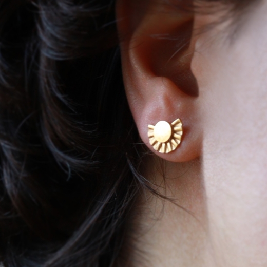 Sunray Earrings Fairmined Eco Gold by Clara Breen