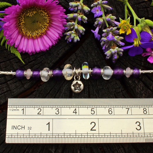 Amethyst star necklace, ruler, 4