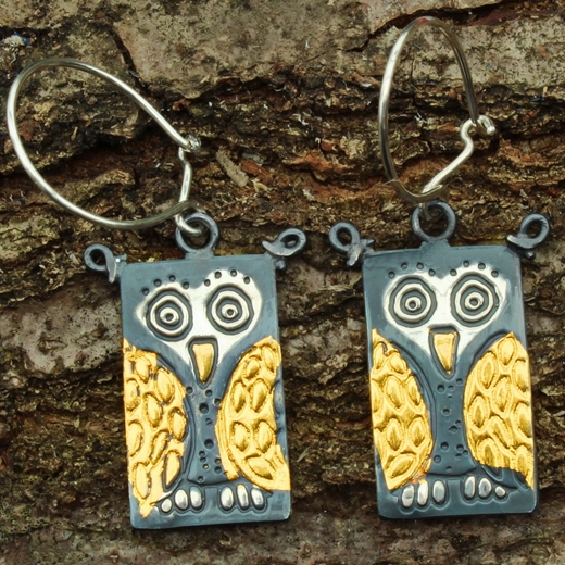 Owl earrings, keum boo, 3