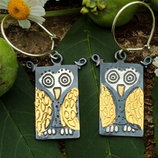 Owl earrings, keum boo, 2