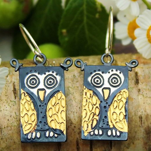 Owl earrings, keum boo, 1