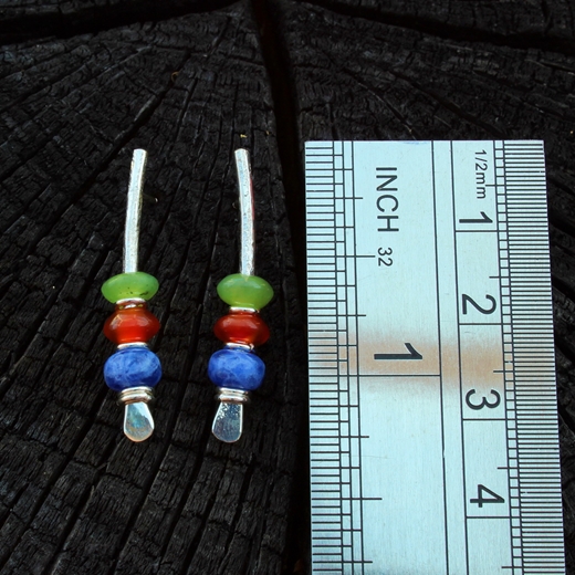 multi-coloured earrings 6A small, 2