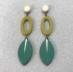 Long drop leaf earrings