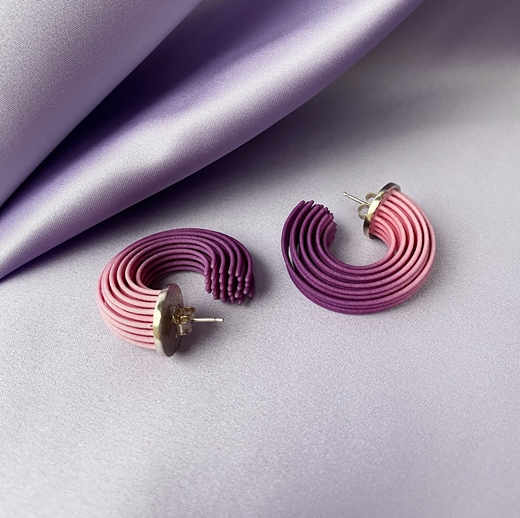 Small Brushstroke Earrings – Pink/Purple