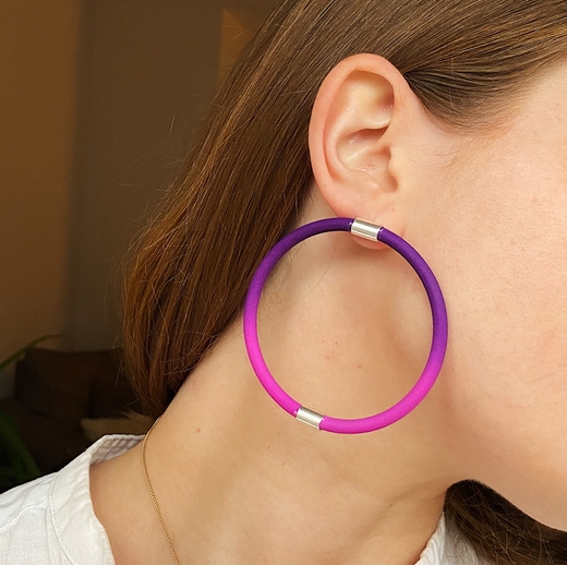 Large Mismatched Hoop Earrings – worn