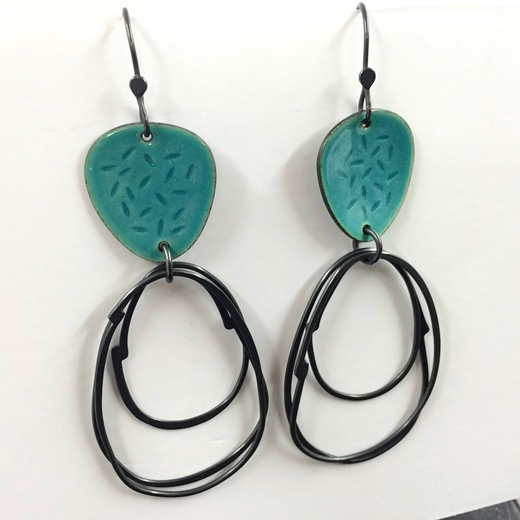 Flotsam earrings deep turquoise