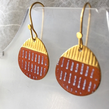 Gold and orange earrings