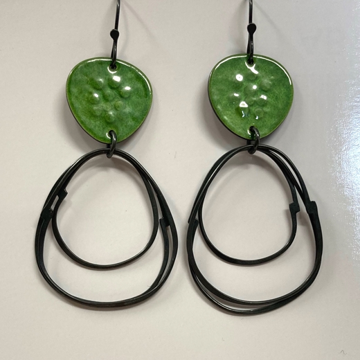 Flotsam earrings green