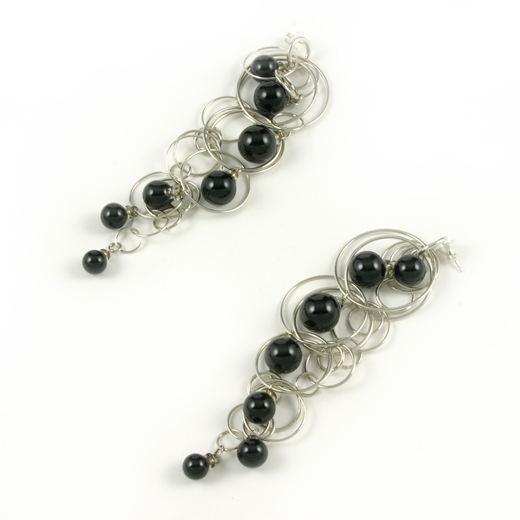 Black Seven Bubble Earrings 3