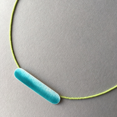 Deep Turquoise long oval necklace