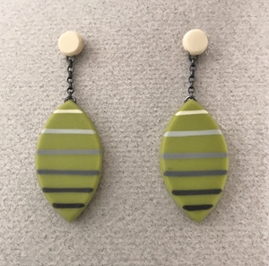 Drop leaf ombré stripe earrings