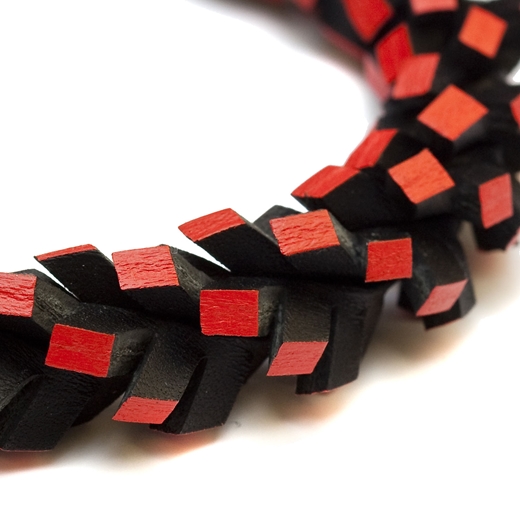 In A Twist Bracelet - Black & Red - detail