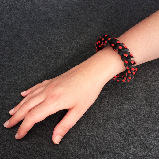 In A Twist Bracelet - Black & Red - modelled