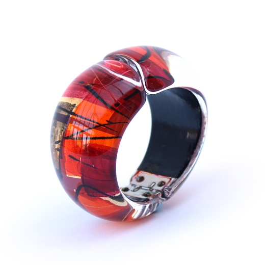 Red Hinged Bangle rounded