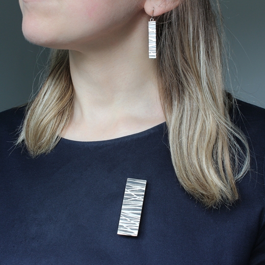 Urban Survival Kit 2021 - brooch & earrings worn
