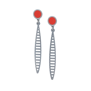 red ladder earrings
